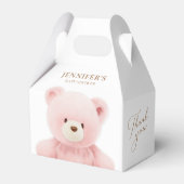 Pink Bear Girl Babydusche Personalisiert Geschenkschachtel (Rückseite)