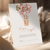 Pink Bear Girl Balloons Diaper Raffel Tickets Begleitkarte