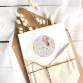 Pink Bear Hot Air Ballon Danke Runder Aufkleber