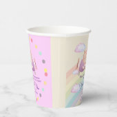 Pink Bear Pastel Airplane Balloon  Pappbecher (Rechts)