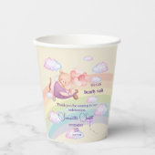 Pink Bear Pastel Airplane Balloon  Pappbecher (Vorderseite)