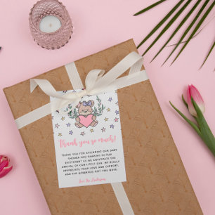 Pink Bear Themed Baby Shower Thank You Dankeskarte