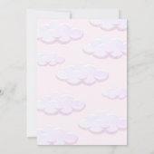 Pink Bear Wir sind auf Cloud 9 Baby Dusche Einladung (Rückseite)
