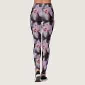 Pink Bearded Iris Blume Pattern Leggings (Rückseite)