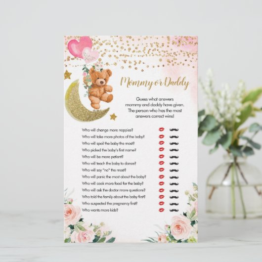 Pink Bearly Mommy oder Daddy Games (Stehend Vorderseite)