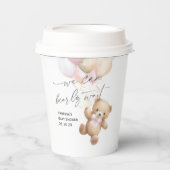 Pink Bearly Wait Modern Baby Girl Dusche Pappbecher (Vorderseite)