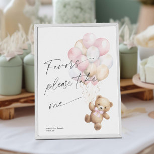 Pink Bearly Wait, Niedlich Baby Girl Dusche Gefäll Poster