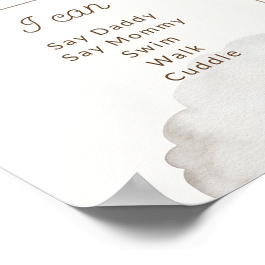 Pink Beary First Birthday Meilenstein Timeline Poster (Ecke)