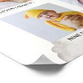 Pink Beary First Birthday Photo Timeline Poster (Ecke)