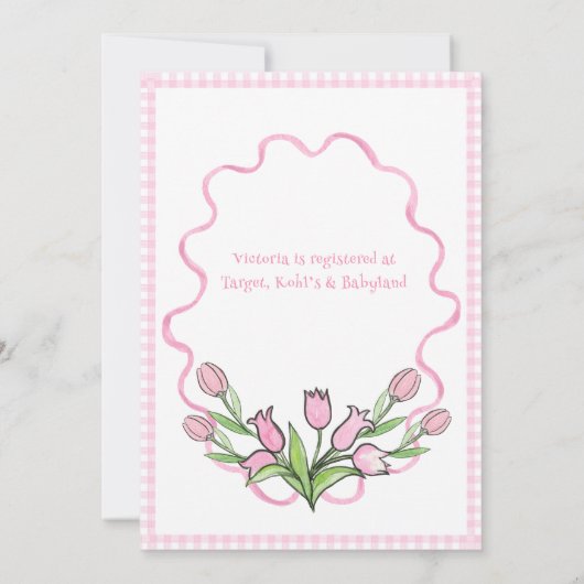 Pink Beatrix Potter Animal Theme Kinderdusche Einladung (Rückseite)