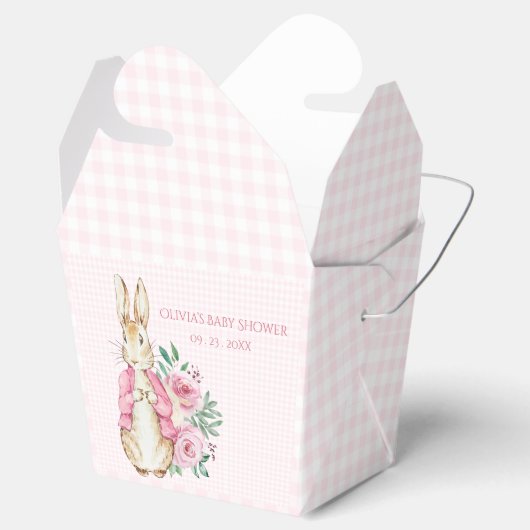 Pink Beatrix Potter Bunny Rabbit Babydusche Geschenkschachtel (Geöffnet)