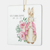 Pink Beatrix Potter Rabbit Personalisiert Baby Keramikornament (Links)