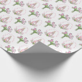 Pink Beatrix Potter Tulip Floral Geschenkpapier (Ecke)