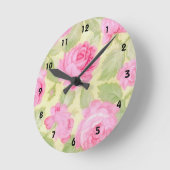 Pink Beauties Wall Clock Runde Wanduhr (Winkel)