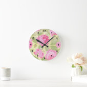Pink Beauties Wall Clock Runde Wanduhr (Zuhause)