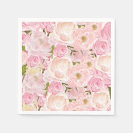 Pink Beautiful Floral Napkins Serviette