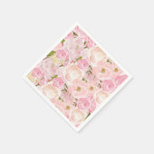 Pink Beautiful Floral Napkins Serviette (Ecke)