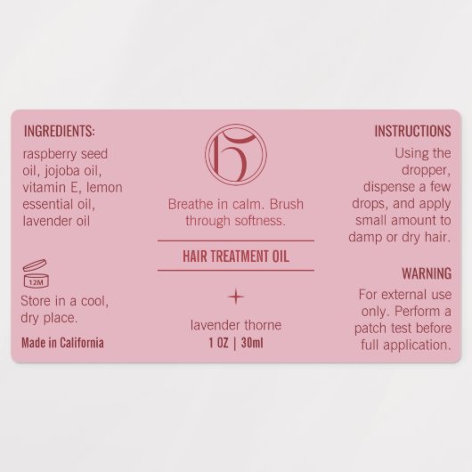 Pink Beauty 1 OZ/30 ml Flasche Wasserdicht Etikett (Design 1)