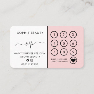 Pink Beauty Business Logo Trendly Loyalty Card Treuekarte