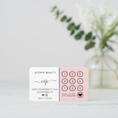 Pink Beauty Business Logo Trendly Loyalty Card Treuekarte (Stehend Vorderseite)