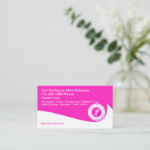 Pink Beauty Fairstylist Theme Business Cards Visitenkarte (Stehend Vorderseite)