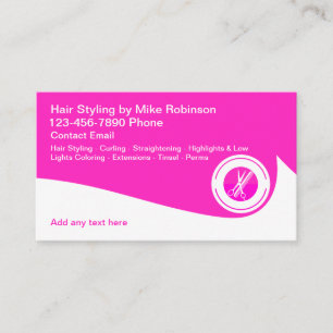 Pink Beauty Fairstylist Theme Business Cards Visitenkarte