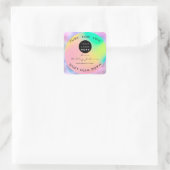 Pink Beauty Lashes Makeup Logo Quadratischer Aufkleber (Tasche)