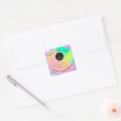 Pink Beauty Lashes Makeup Logo Quadratischer Aufkleber (Umschlag)