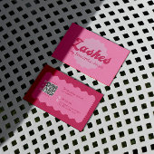 Pink Beauty Lashes QR Code Business Card Visitenkarte