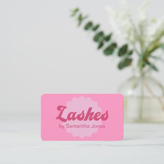 Pink Beauty Lashes QR Code Business Card Visitenkarte (Stehend Vorderseite)