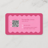 Pink Beauty Lashes QR Code Business Card Visitenkarte (Rückseite)