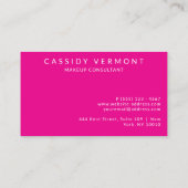 Pink Beauty Makeup Haar Berater Visitenkarte (Rückseite)