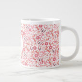 Pink Beauty & Makeup Seamless Pattern Girly Jumbo-Tasse (Rechts)