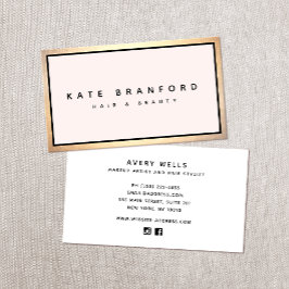 Pink Beauty Salon Beruflich Goldgrenze Visitenkarte