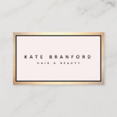 Pink Beauty Salon Beruflich Goldgrenze Visitenkarte (Vorderseite)