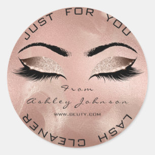 Pink Beauty Salon Glitzer Seidengoldverputzer Runder Aufkleber