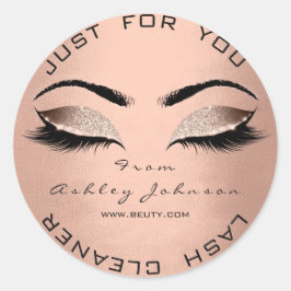 Pink Beauty Salon Glitzer Seidengoldverputzer Runder Aufkleber