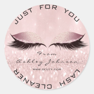Pink Beauty Salon Glitzer WELLNESS-CENTER Makeup L Runder Aufkleber