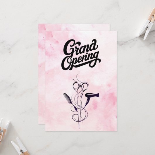 Pink Beauty Salon Grand Opening Einladung (Vorderseite/Rückseite Beispiel)
