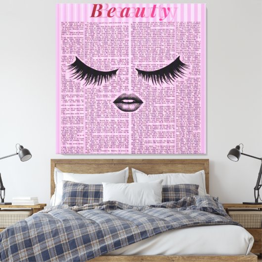 Pink Beauty Stretched Canvas Wall Art | Feminine  Leinwanddruck (Insitu (Schlafzimmer))