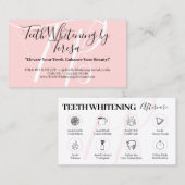 Pink Beauty Teeth Whitening Aftercare Tipps Visitenkarte (Vorne/Hinten)