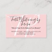 Pink Beauty Teeth Whitening Aftercare Tipps Visitenkarte (Vorderseite)