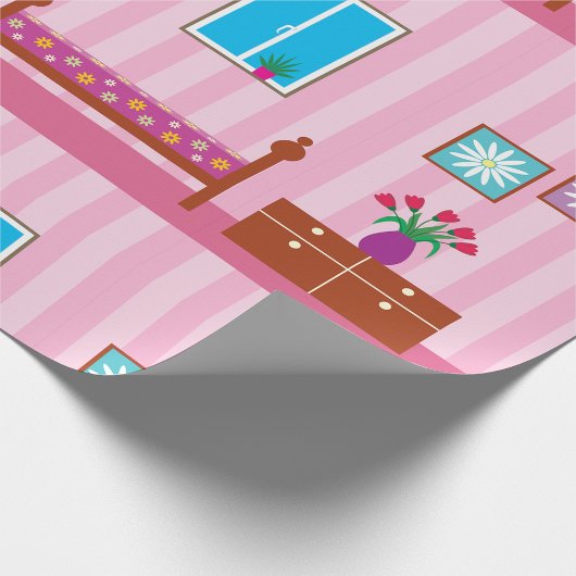 Pink Bedroom Wrapper Paper Geschenkpapier