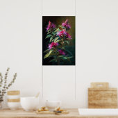 Pink Bee Balm Blume Art Print Poster (Küche)