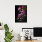 Pink Bee Balm Blume Art Print Poster (Heimbüro)