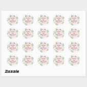 Pink Bee-Day Birthday Stickers with Daisies (Blatt)