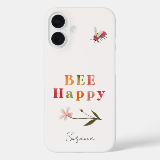 Pink Bee Inspiration Boho Personalize Name Case-Mate iPhone Hülle (Rückseite)