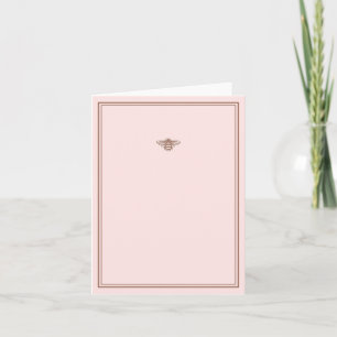 Pink Bee Note Card Karte