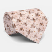 Pink Bee Pattern Custom Necktie Krawatte (Gerollt)