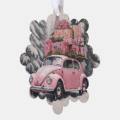 Pink Beetle Holiday Ornament & Gift Tag (Linke Ecke)